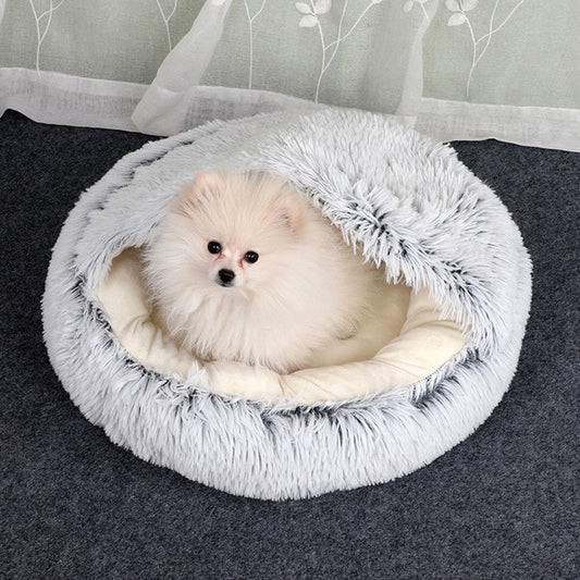 2-in-1 Pet Bed – Gray 40cm on white background