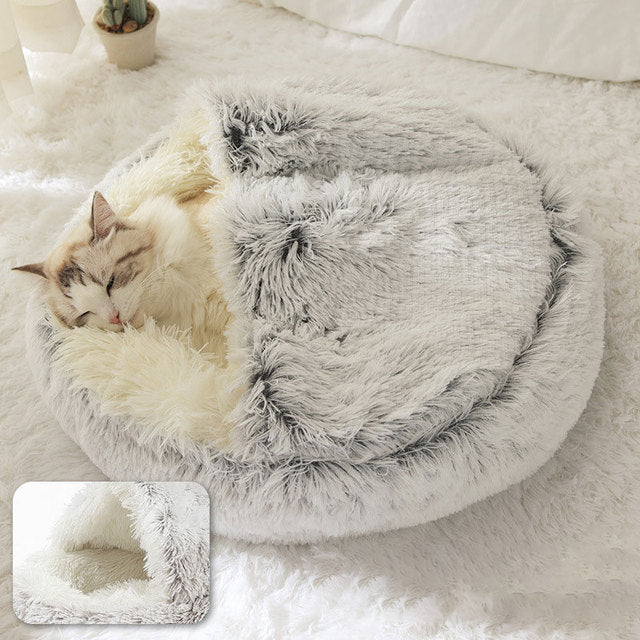 2-in-1 Pet Bed – Cozy Washable Bed for Cats & Small Dogs