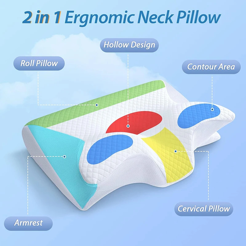Memory Foam Cervical Neck Pillow – side sleeper support position